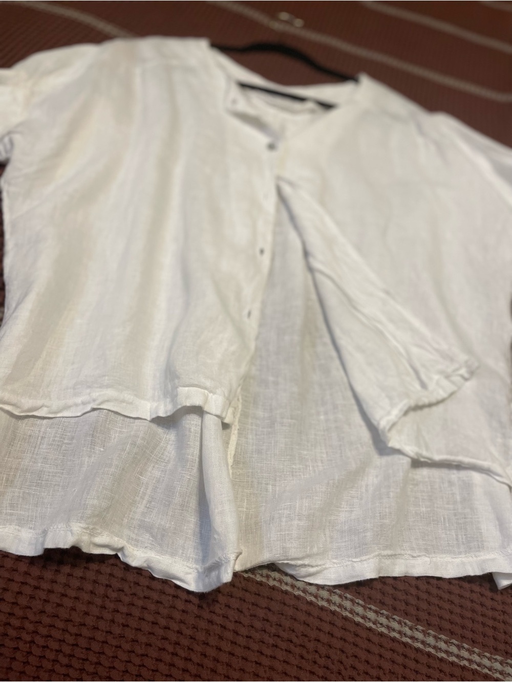 Classic White Button-Front Linen Blouse